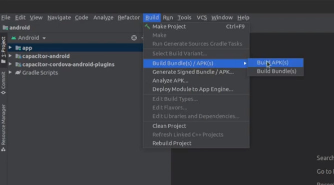 Генерация apk файла в Android studio